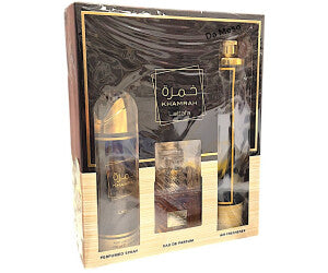 Lattafa Desodorante , Perfume de 100ml y Perfume de pelo Khamrah ,Set Khamrah 3 articulos ,Pack