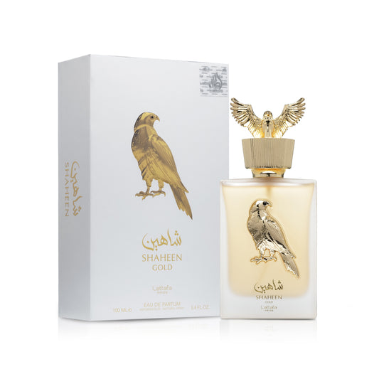 Lattafa Shaheen Gold 100 ml - Perfume Árabe con Notas de Piña, Lavanda y Pachulí