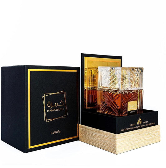 Perfume KHAMRAAH 100ml - Con Notas Especiadas Ámbar Vainilla Canela y Amaderado - Para Mujeres y Hombres